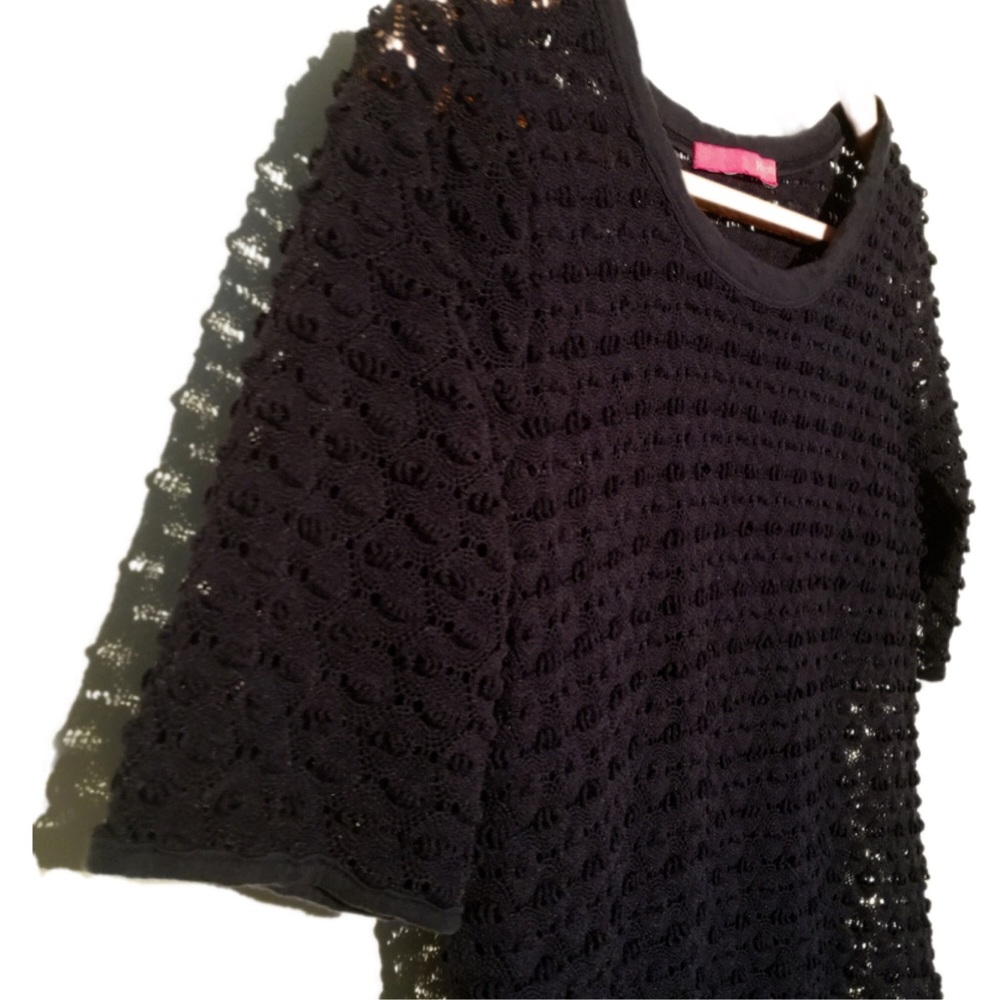 EUC Pinkyotto crochet navy 3-d t-shirt dress - Picture 2 of 6